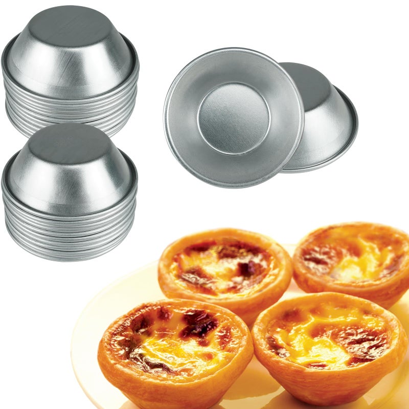 Weilan 25 Pcs Mini Tiny Pie Muffin Cupcake Pans Tin Egg Tart Mold Bakeware -NonStick Puto Cup - Image 1